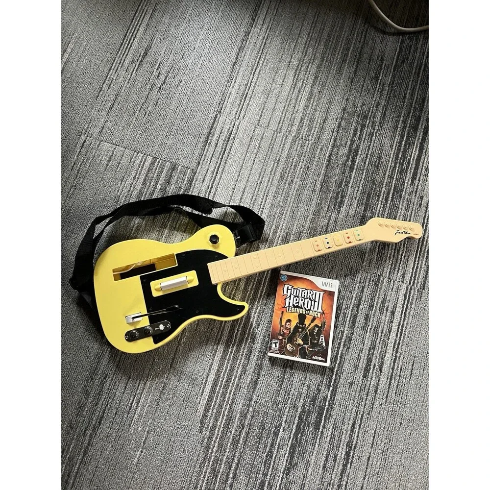 Guitar Hero Nyko Front Man Nintendo Wii Yellow Controller W/ GH World Tour Game